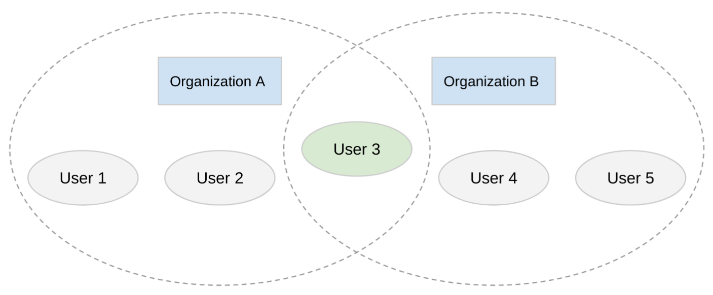 multiple organizations per user